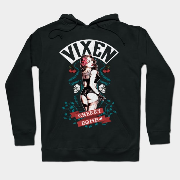 Cherry Bomb Vixen Hoodie by deerokone